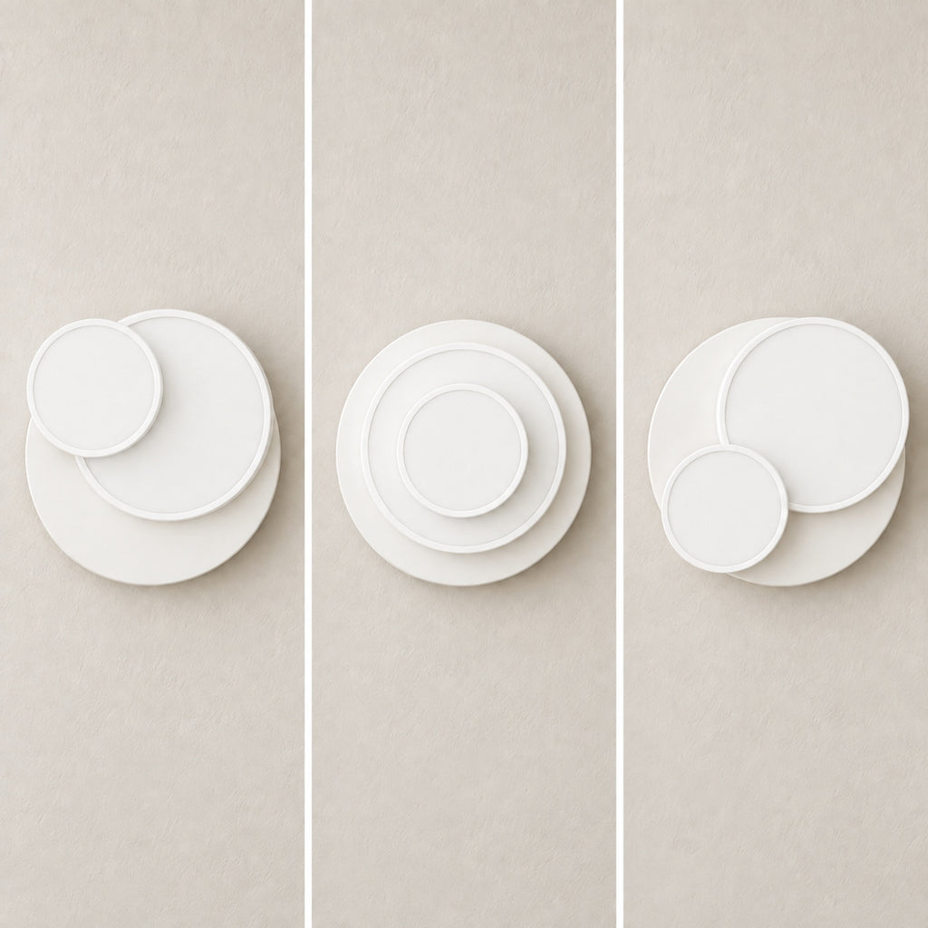 lunar-white-6 — Applique Mezzaluna, trois positions du disque avant pivotant