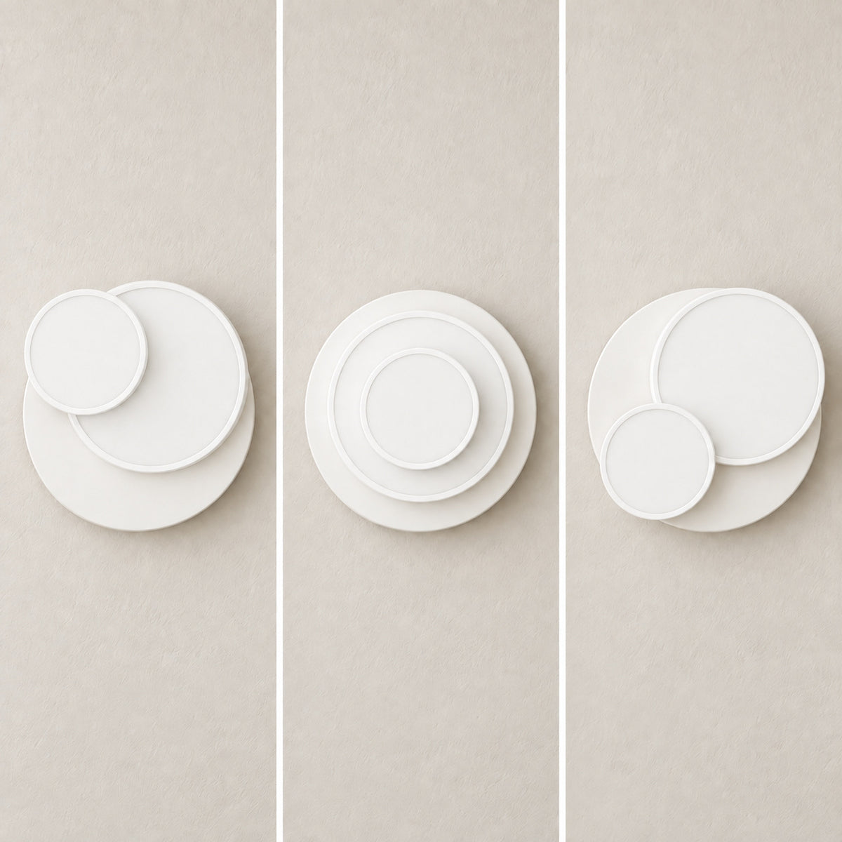 lunar-white-6 — Applique Mezzaluna, trois positions du disque avant pivotant