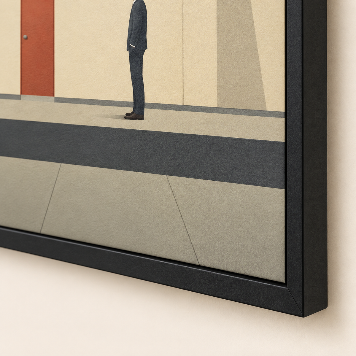 Détail du papier et du cadre noir de l’affiche Navata