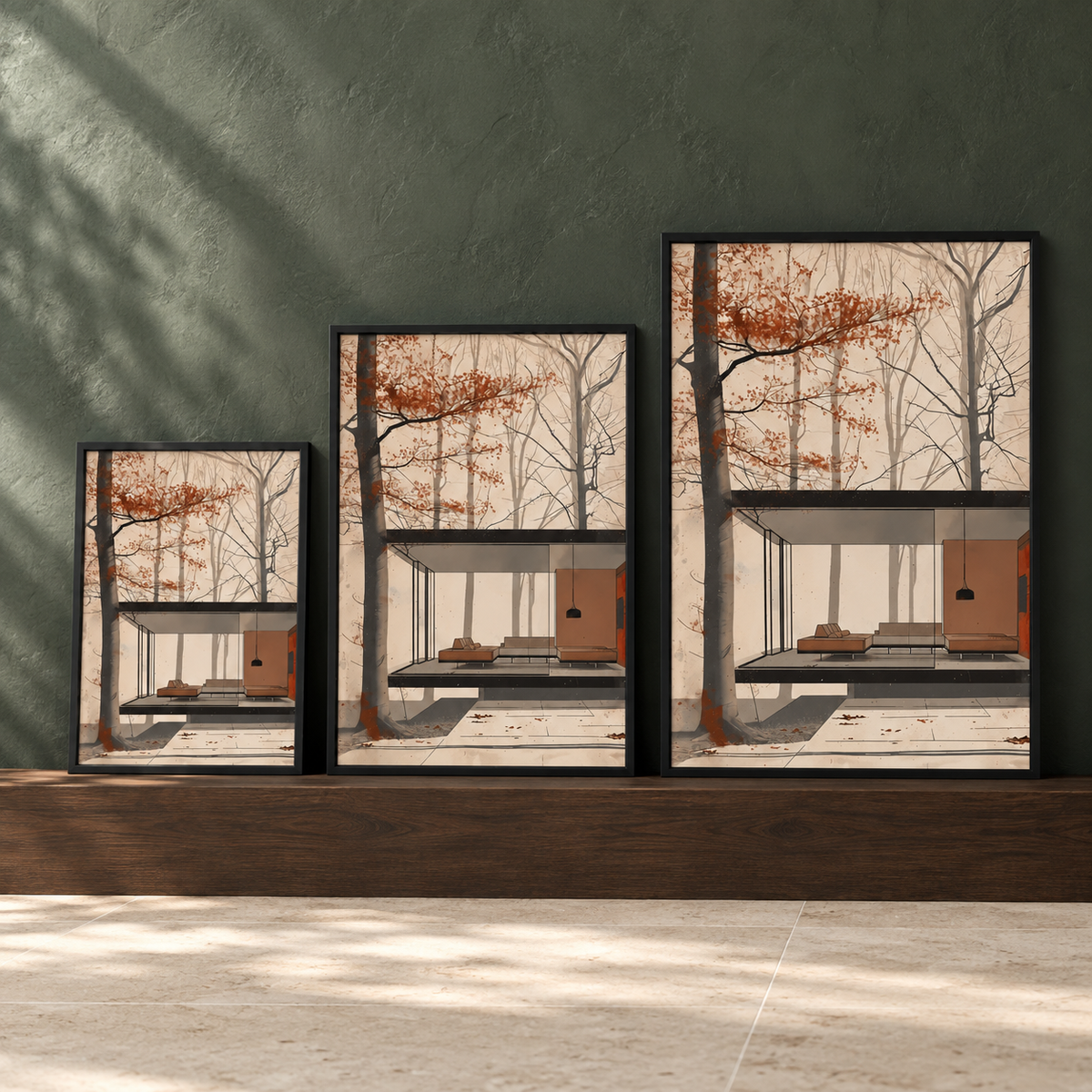 Affiche Selva présentée dans les formats 30 × 40, 40 × 60 et 50 × 70 cm