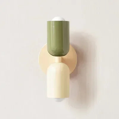 Applique Solstice Misty Sage — métal laqué sauge et crème