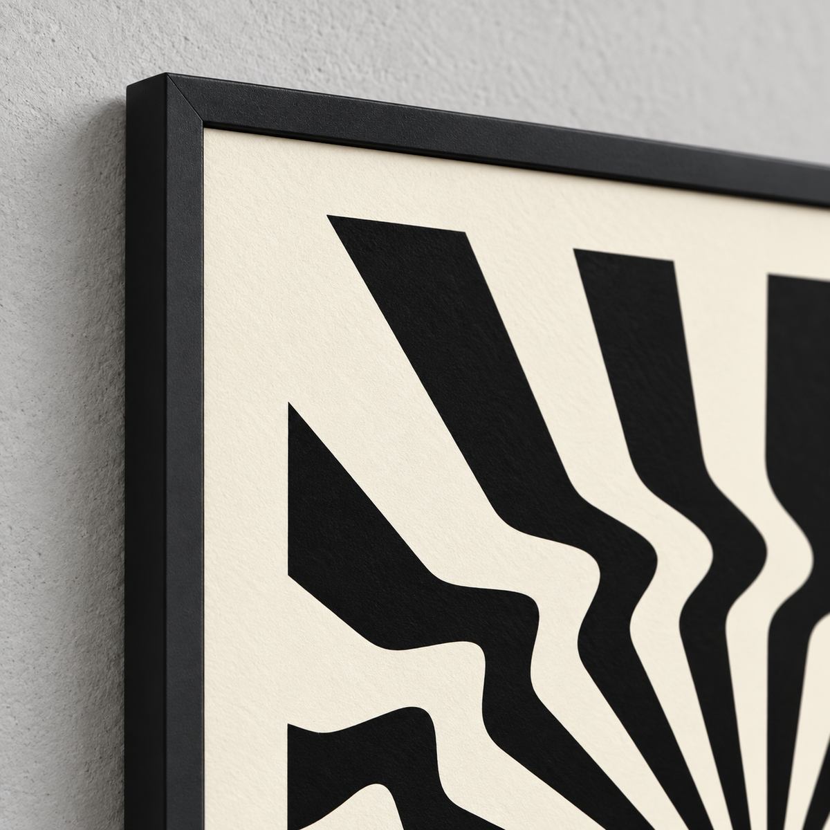 Détail du papier mat et du cadre noir de l’affiche Weimar